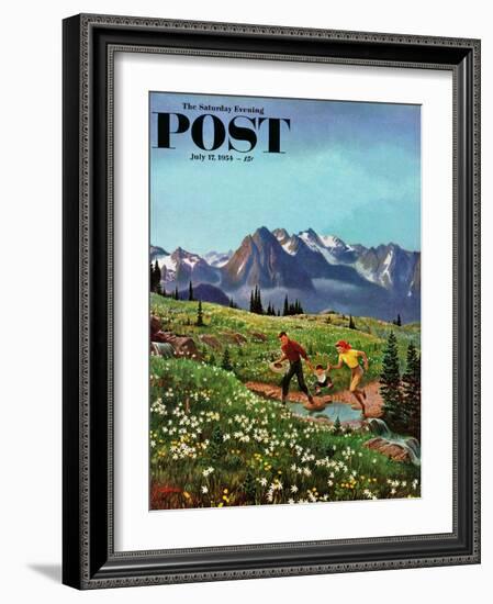 "Picnic On Mt. Ranier" Saturday Evening Post Cover, July 17, 1954-John Clymer-Framed Giclee Print