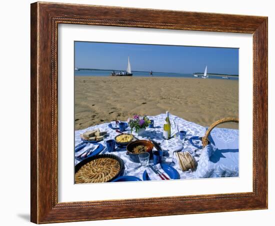 Picnic on the Banc Du Pecheur, Commune Des Portes, Ile De Re, Charente Maritime, France-Bruno Barbier-Framed Photographic Print