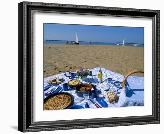 Picnic on the Banc Du Pecheur, Commune Des Portes, Ile De Re, Charente Maritime, France-Bruno Barbier-Framed Photographic Print