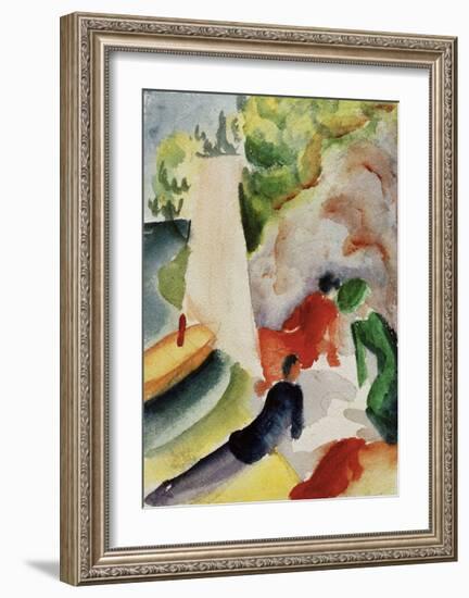 Picnic on the Beach-Auguste Macke-Framed Giclee Print