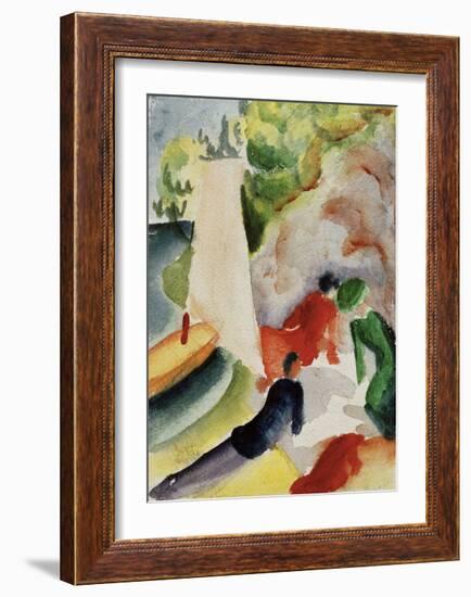 Picnic on the Beach-Auguste Macke-Framed Giclee Print