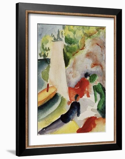 Picnic on the Beach-Auguste Macke-Framed Giclee Print