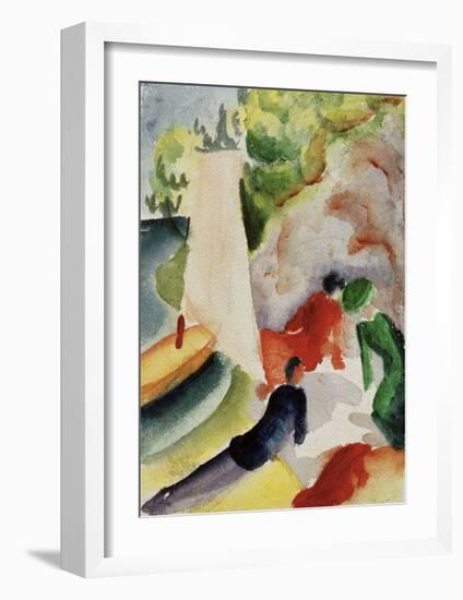 Picnic on the Beach-Auguste Macke-Framed Giclee Print