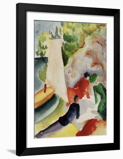 Picnic on the Beach-Auguste Macke-Framed Giclee Print