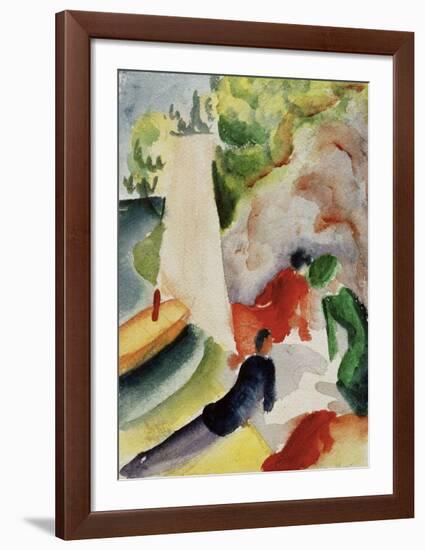 Picnic on the Beach-Auguste Macke-Framed Giclee Print