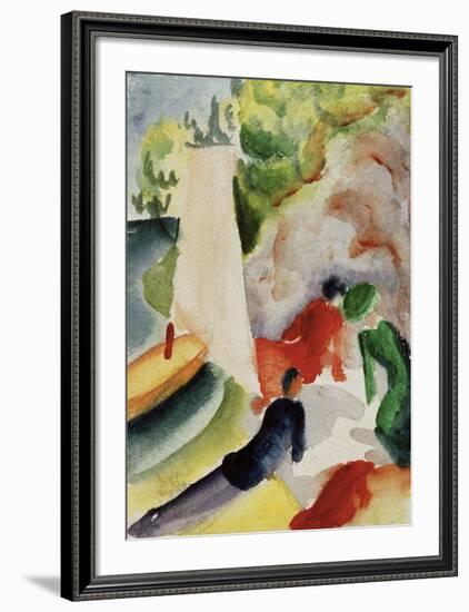 Picnic on the Beach-Auguste Macke-Framed Giclee Print