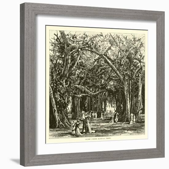 Picnic under Banyan Trees-null-Framed Giclee Print