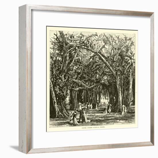 Picnic under Banyan Trees-null-Framed Giclee Print