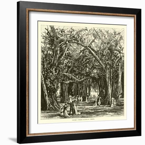 Picnic under Banyan Trees-null-Framed Giclee Print