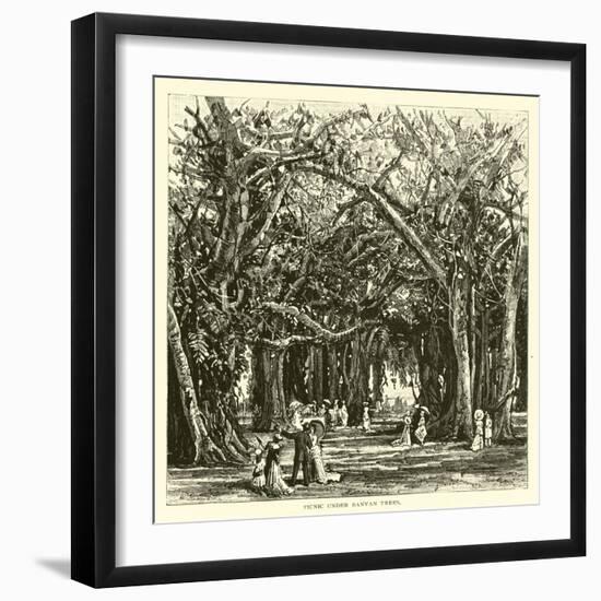 Picnic under Banyan Trees-null-Framed Giclee Print