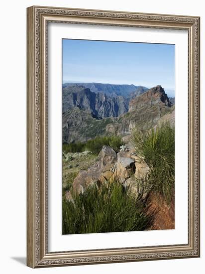 Pico De Areeiro, Madeira, Portugal. View of the Peaks and Mountains at Pico De Areeiro-Natalie Tepper-Framed Photo