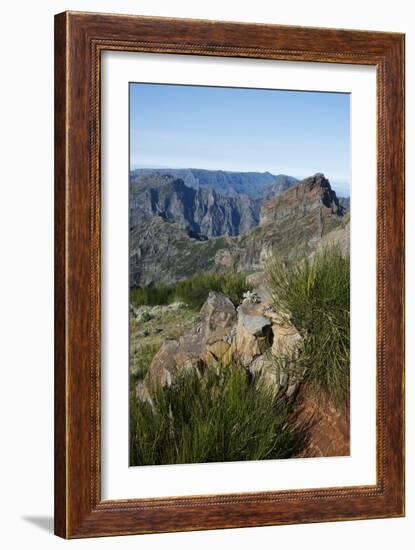 Pico De Areeiro, Madeira, Portugal. View of the Peaks and Mountains at Pico De Areeiro-Natalie Tepper-Framed Photo