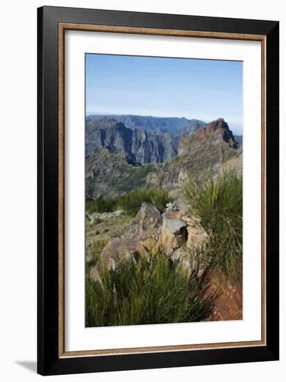 Pico De Areeiro, Madeira, Portugal. View of the Peaks and Mountains at Pico De Areeiro-Natalie Tepper-Framed Photo