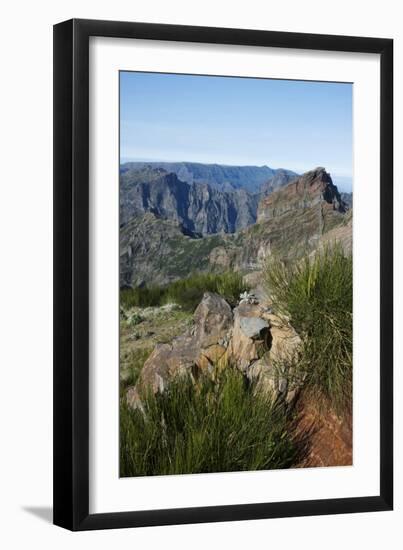 Pico De Areeiro, Madeira, Portugal. View of the Peaks and Mountains at Pico De Areeiro-Natalie Tepper-Framed Photo