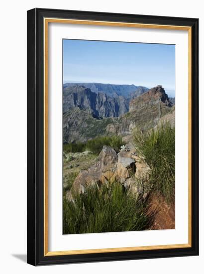 Pico De Areeiro, Madeira, Portugal. View of the Peaks and Mountains at Pico De Areeiro-Natalie Tepper-Framed Photo