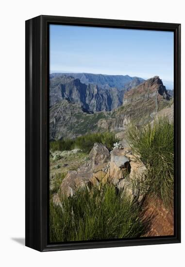 Pico De Areeiro, Madeira, Portugal. View of the Peaks and Mountains at Pico De Areeiro-Natalie Tepper-Framed Stretched Canvas