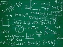 Math Formulas on School Blackboard Education-PicsFive-Framed Premium Giclee Print