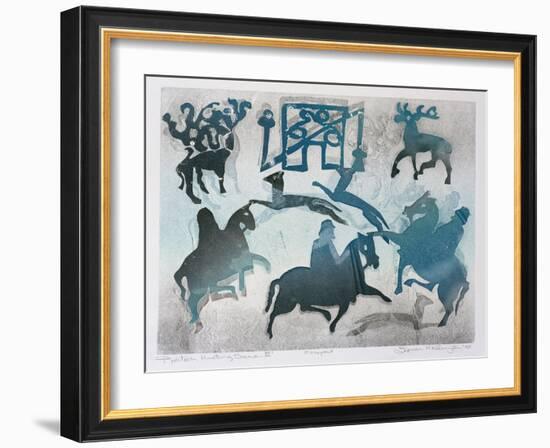 Pictish Hunting Scene III, 1995-Gloria Wallington-Framed Giclee Print