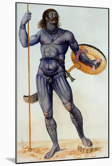 Pictish Man Holding a Shield-John White-Mounted Giclee Print