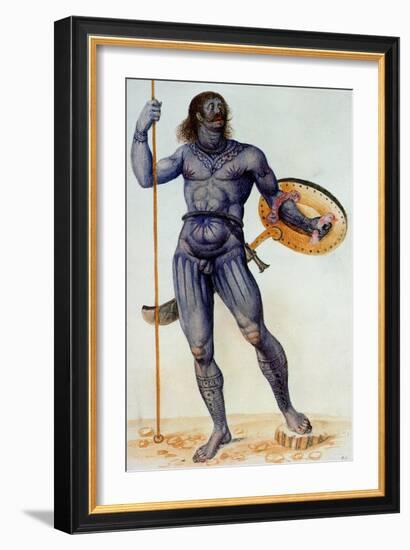 Pictish Man Holding a Shield-John White-Framed Giclee Print
