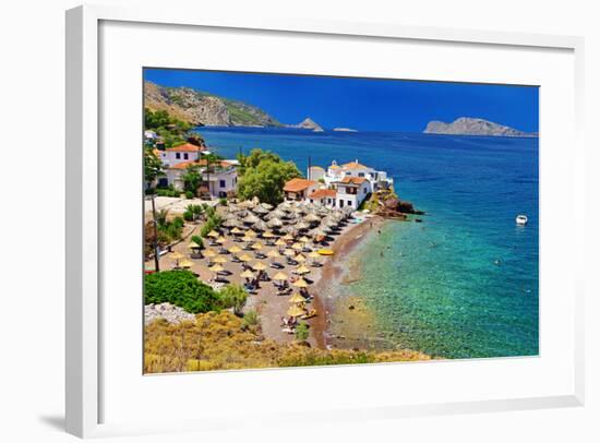 Pictorial Beaches of Greece - Hydra Island-leoks-Framed Photographic Print