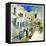Pictorial Courtyards Of Santorini -Artwork In Painting Style-Maugli-l-Framed Stretched Canvas