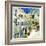 Pictorial Courtyards Of Santorini -Artwork In Painting Style-Maugli-l-Framed Art Print