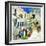 Pictorial Courtyards Of Santorini -Artwork In Painting Style-Maugli-l-Framed Art Print