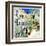 Pictorial Courtyards Of Santorini -Artwork In Painting Style-Maugli-l-Framed Art Print