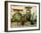 Pictorial Greek Villages Artwork in Retro Style-Maugli-l-Framed Photographic Print