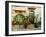 Pictorial Greek Villages Artwork in Retro Style-Maugli-l-Framed Photographic Print