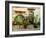 Pictorial Greek Villages Artwork in Retro Style-Maugli-l-Framed Photographic Print