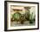 Pictorial Greek Villages Artwork in Retro Style-Maugli-l-Framed Photographic Print