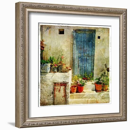 Pictorial Greek Villages-Maugli-l-Framed Art Print