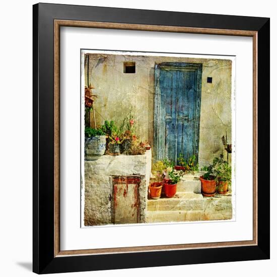 Pictorial Greek Villages-Maugli-l-Framed Art Print