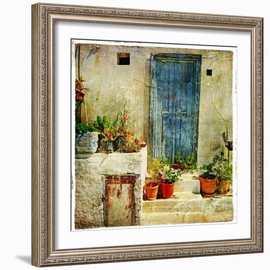 Pictorial Greek Villages-Maugli-l-Framed Art Print