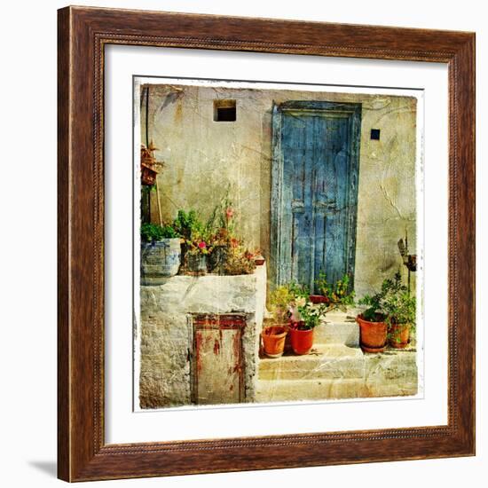 Pictorial Greek Villages-Maugli-l-Framed Art Print