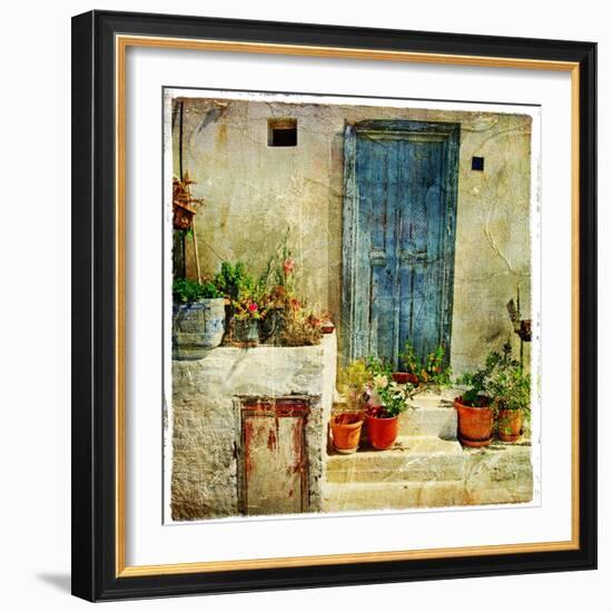 Pictorial Greek Villages-Maugli-l-Framed Art Print