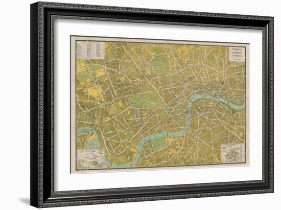 Pictorial Map of London-null-Framed Premium Giclee Print