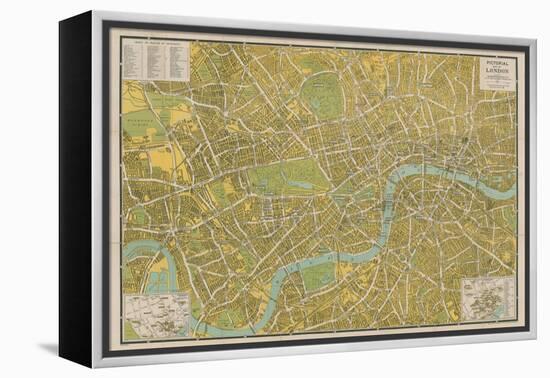 Pictorial Map of London-null-Framed Premier Image Canvas