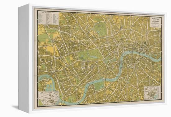 Pictorial Map of London-null-Framed Premier Image Canvas