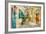 Pictorial Old Streets Of Greece - Picture In Painting Style-Maugli-l-Framed Art Print