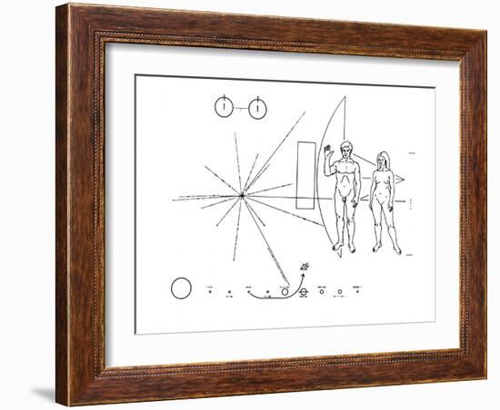 Pictorial Plaque of the Pioneer F Spacecraft Destined for Interstellar Space-null-Framed Photo