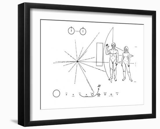 Pictorial Plaque of the Pioneer F Spacecraft Destined for Interstellar Space-null-Framed Photo