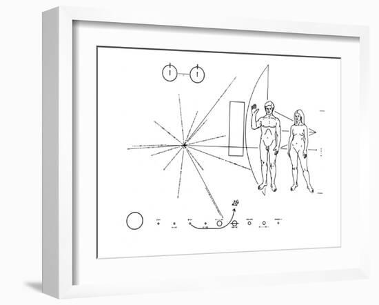 Pictorial Plaque of the Pioneer F Spacecraft Destined for Interstellar Space-null-Framed Photo