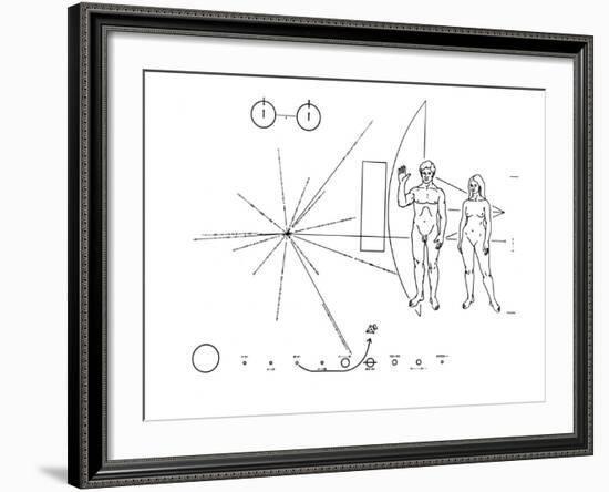 Pictorial Plaque of the Pioneer F Spacecraft Destined for Interstellar Space-null-Framed Photo