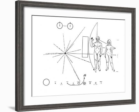 Pictorial Plaque of the Pioneer F Spacecraft Destined for Interstellar Space-null-Framed Photo