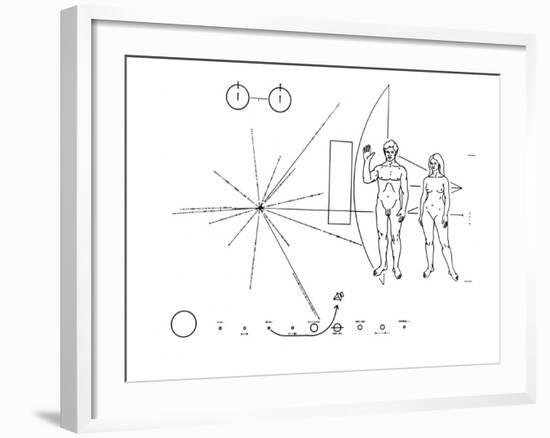 Pictorial Plaque of the Pioneer F Spacecraft Destined for Interstellar Space-null-Framed Photo