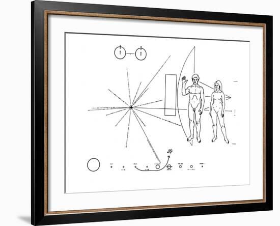 Pictorial Plaque of the Pioneer F Spacecraft Destined for Interstellar Space-null-Framed Photo