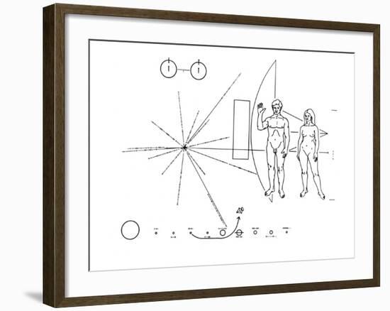 Pictorial Plaque of the Pioneer F Spacecraft Destined for Interstellar Space-null-Framed Photo